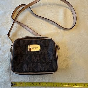 Michael Kors brown mini cross shoulder purse